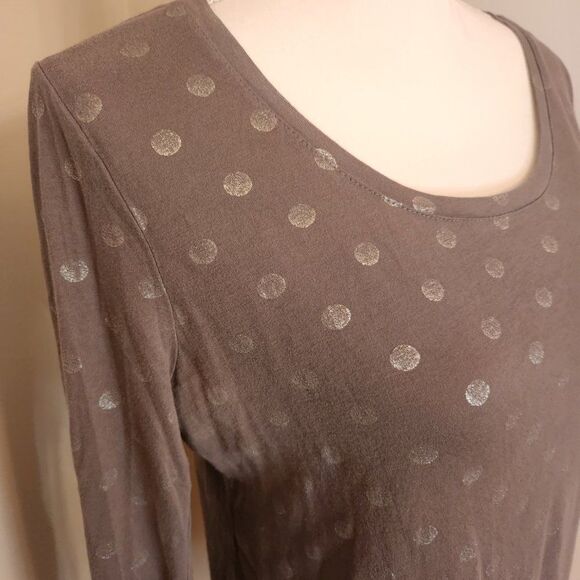 Gray Super soft Blouse with silver polka dots - Picture 3 of 7